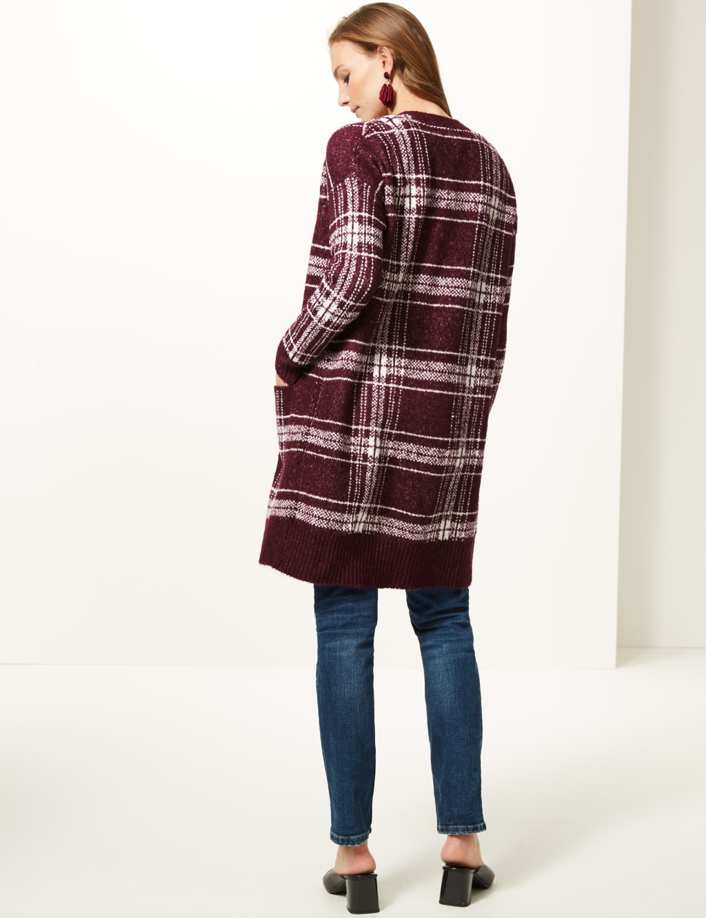 Checked Longline Cardigan 3 of 4