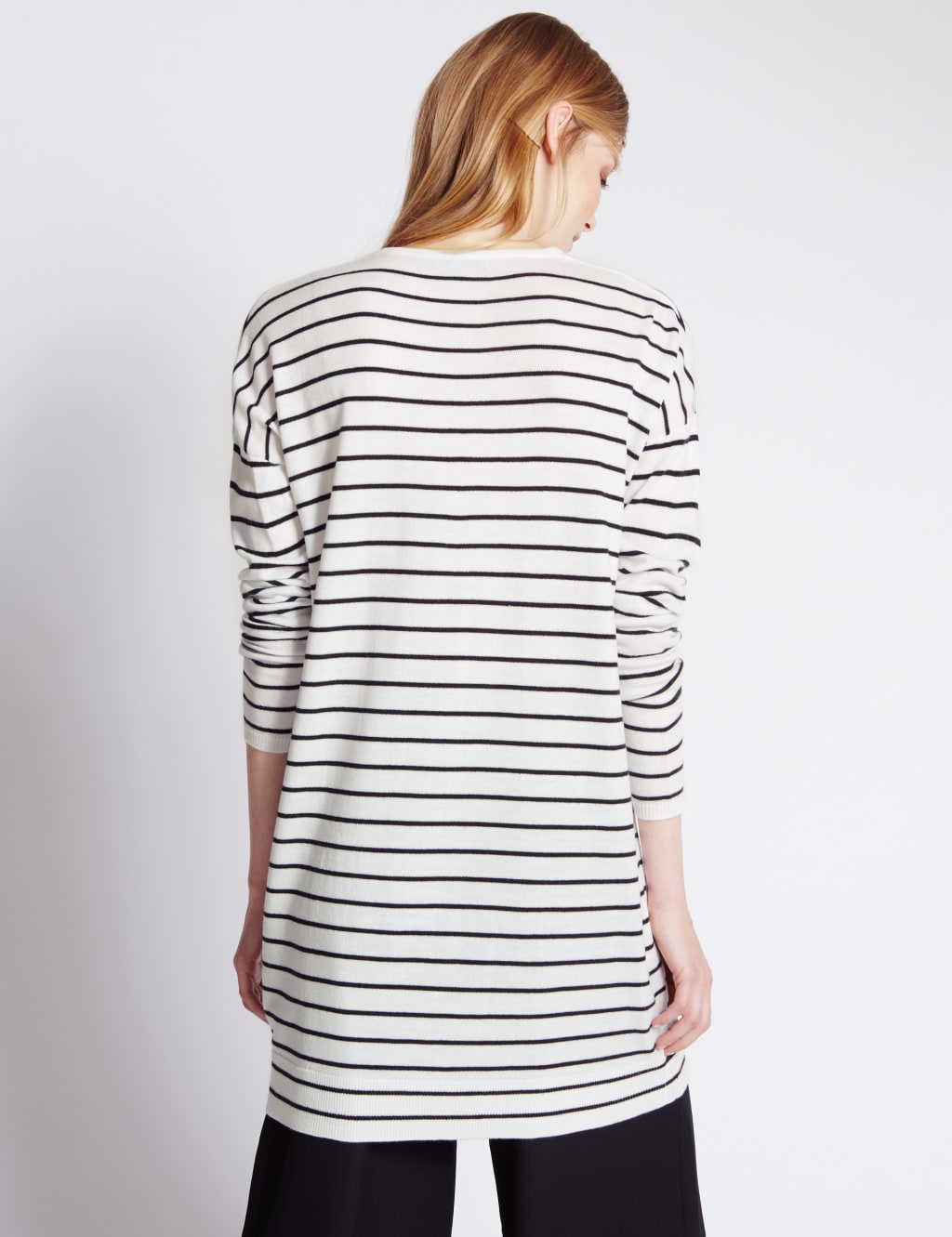 Deep V-Neck Striped Tunic Jumper 3 of 3