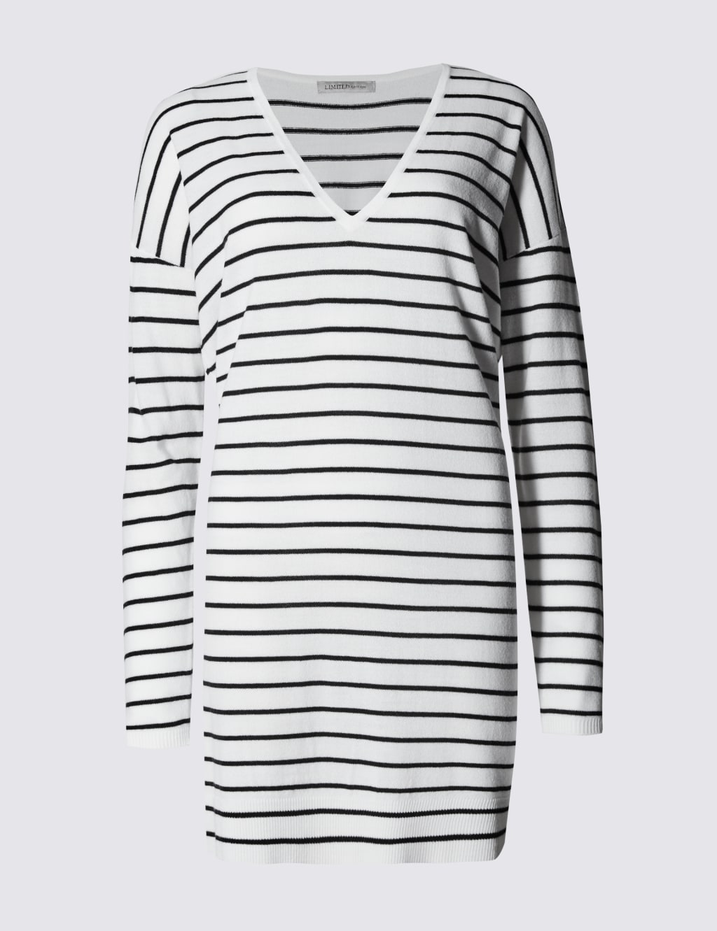Deep V-Neck Striped Tunic Jumper 2 of 3