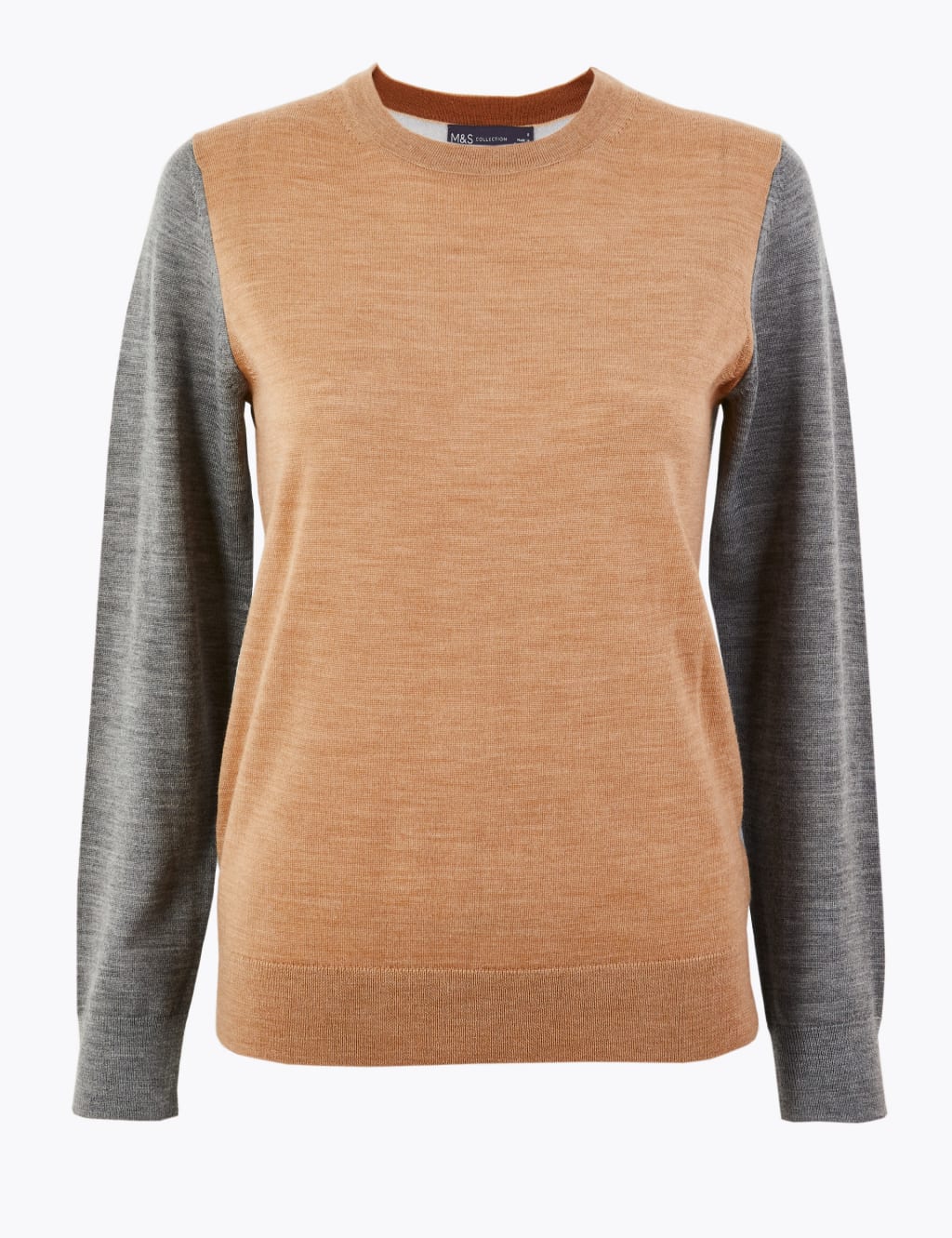 Pure Merino Wool Colour Block Jumper M S Collection M S
