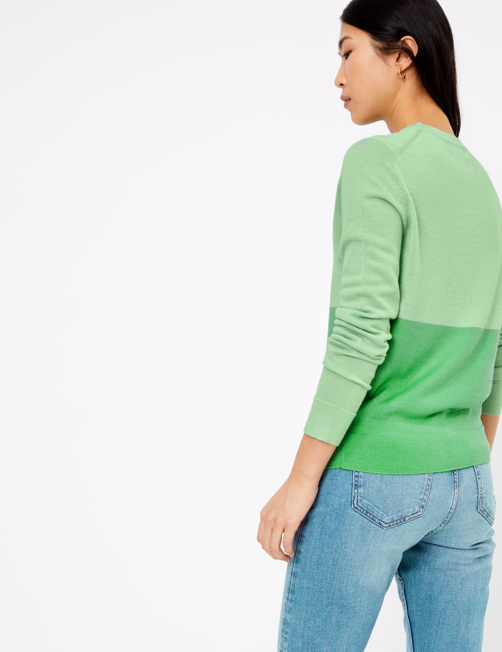 Pure Merino Wool Colour Block Jumper 4 of 4