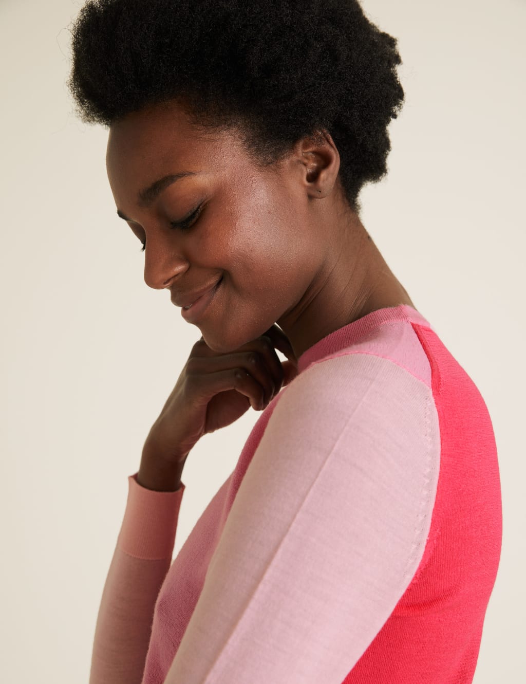 Pure Merino Wool Colour Block Jumper 5 of 5