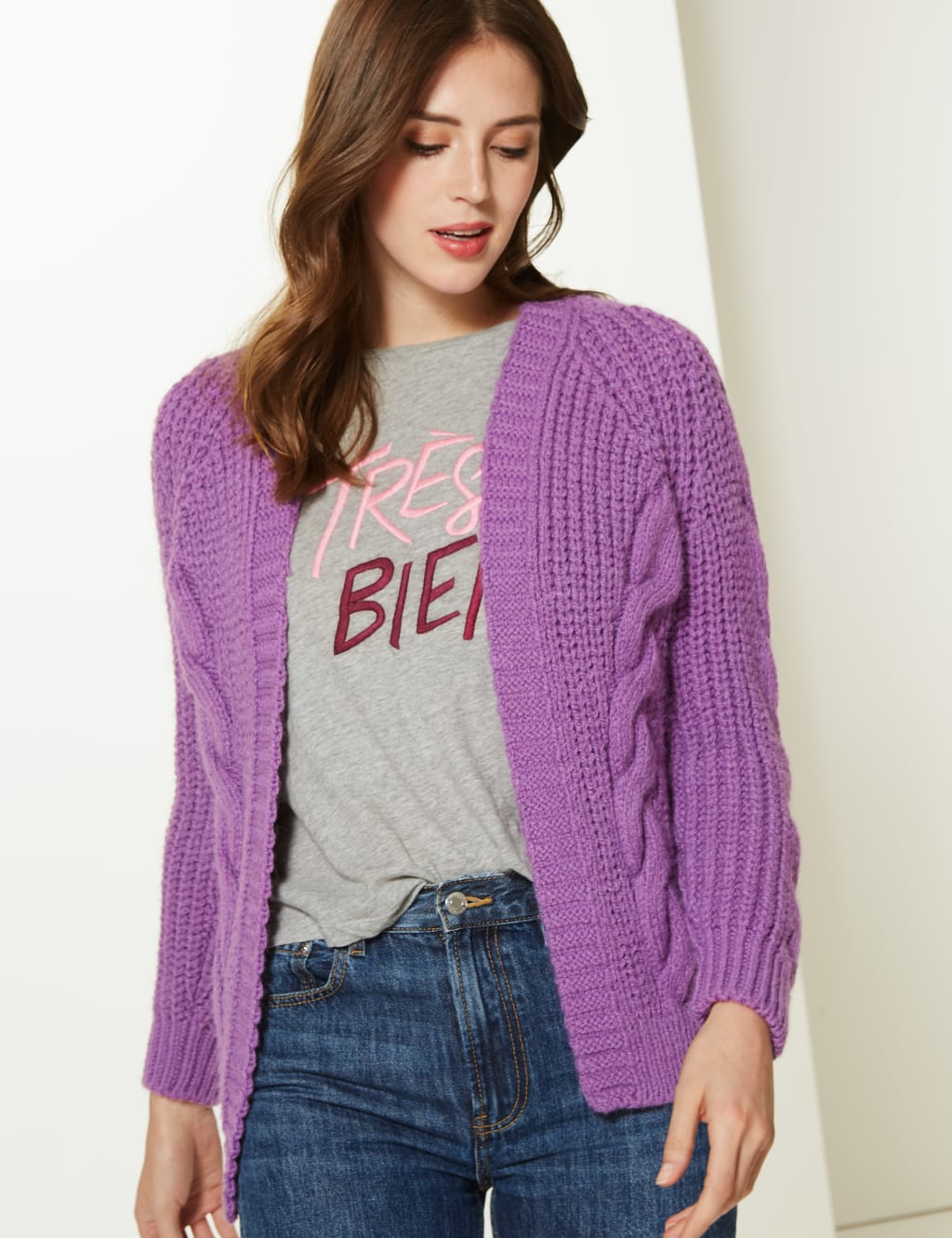 M&s purple cardigan on sale
