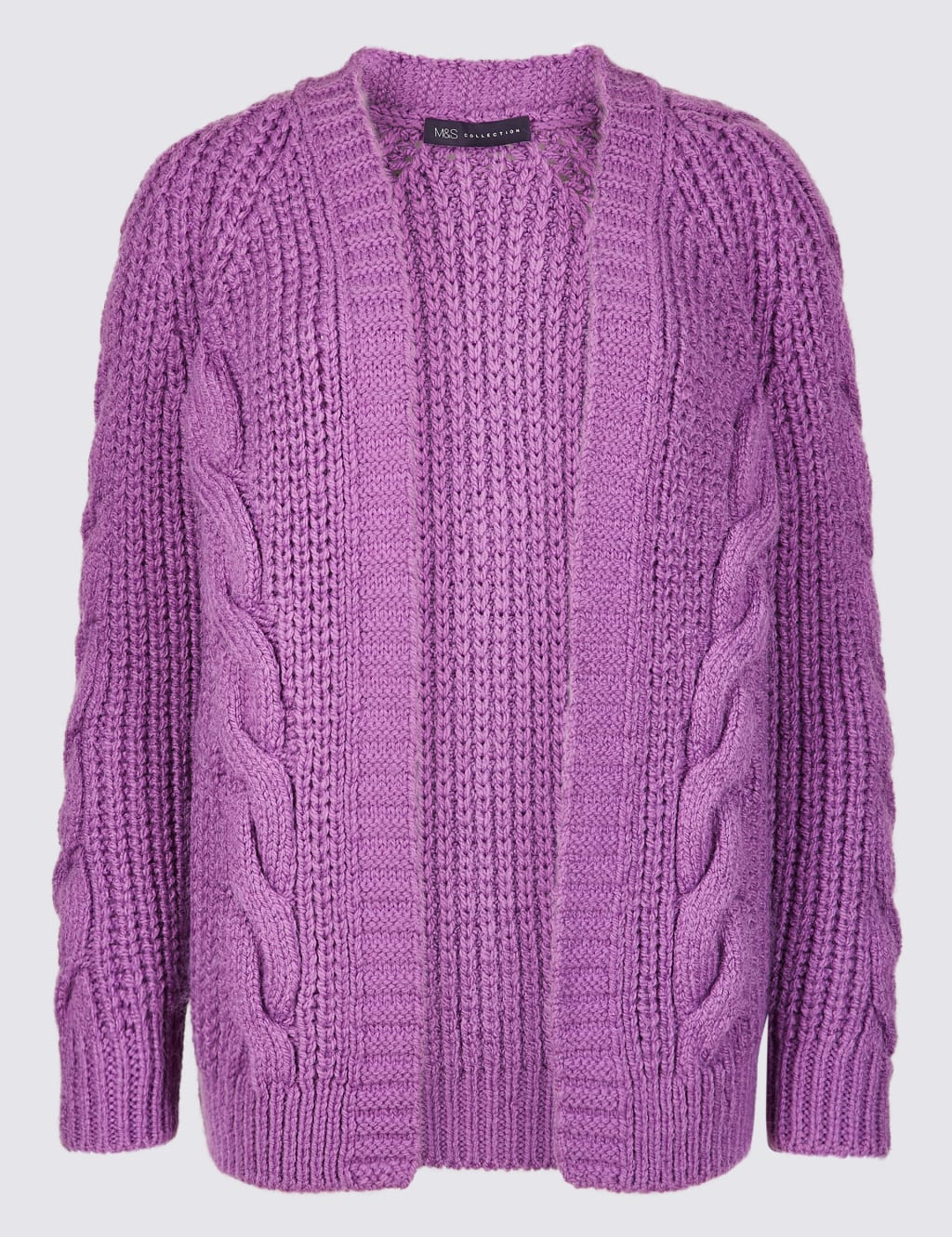 Cable Knit Open Front Cardigan 2 of 4