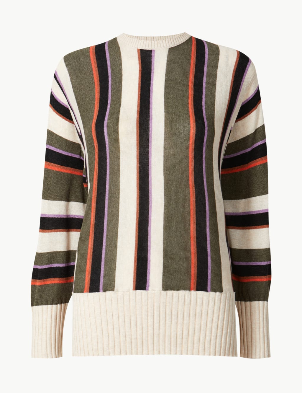 Linen Blend Striped Batwing Jumper 2 of 4