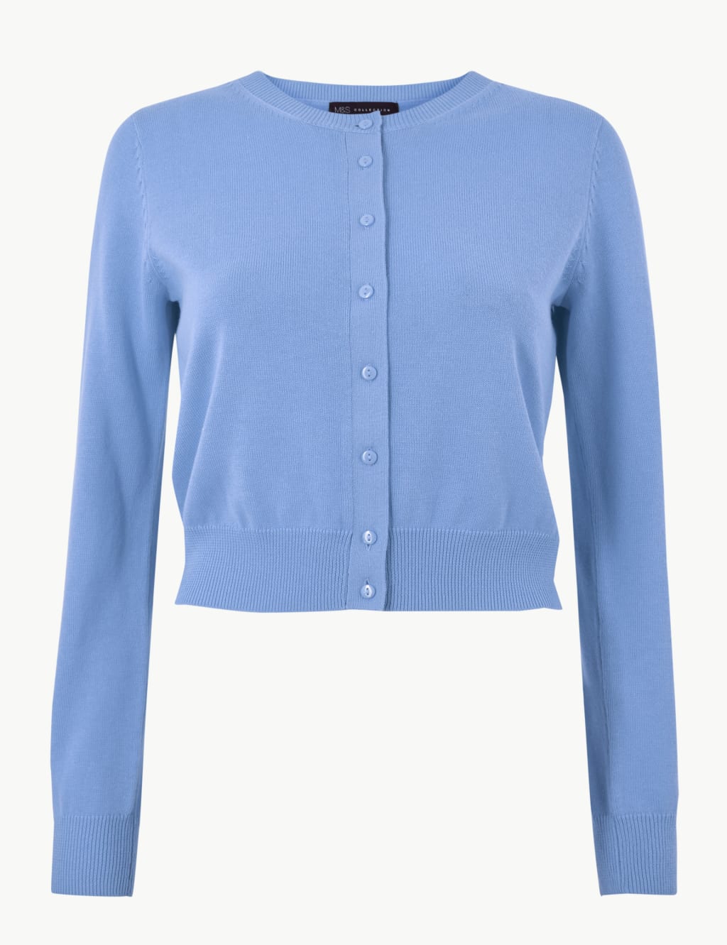Pure Cotton Cropped Round Neck Cardigan 2 of 4