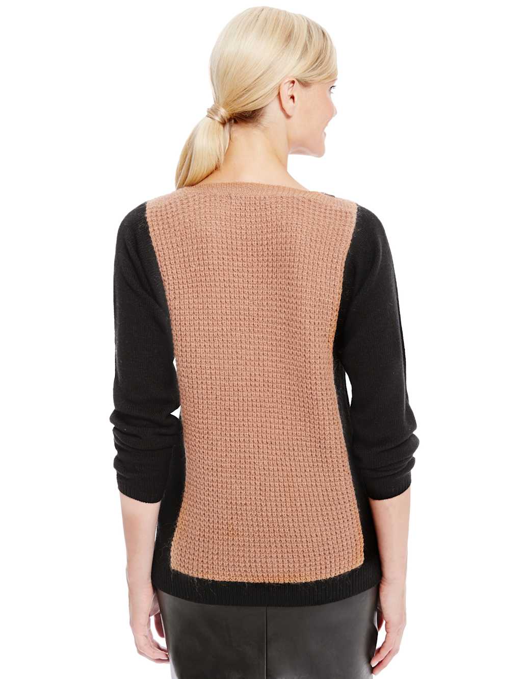 Colour Block Knitted Tunic with Wool 4 of 5