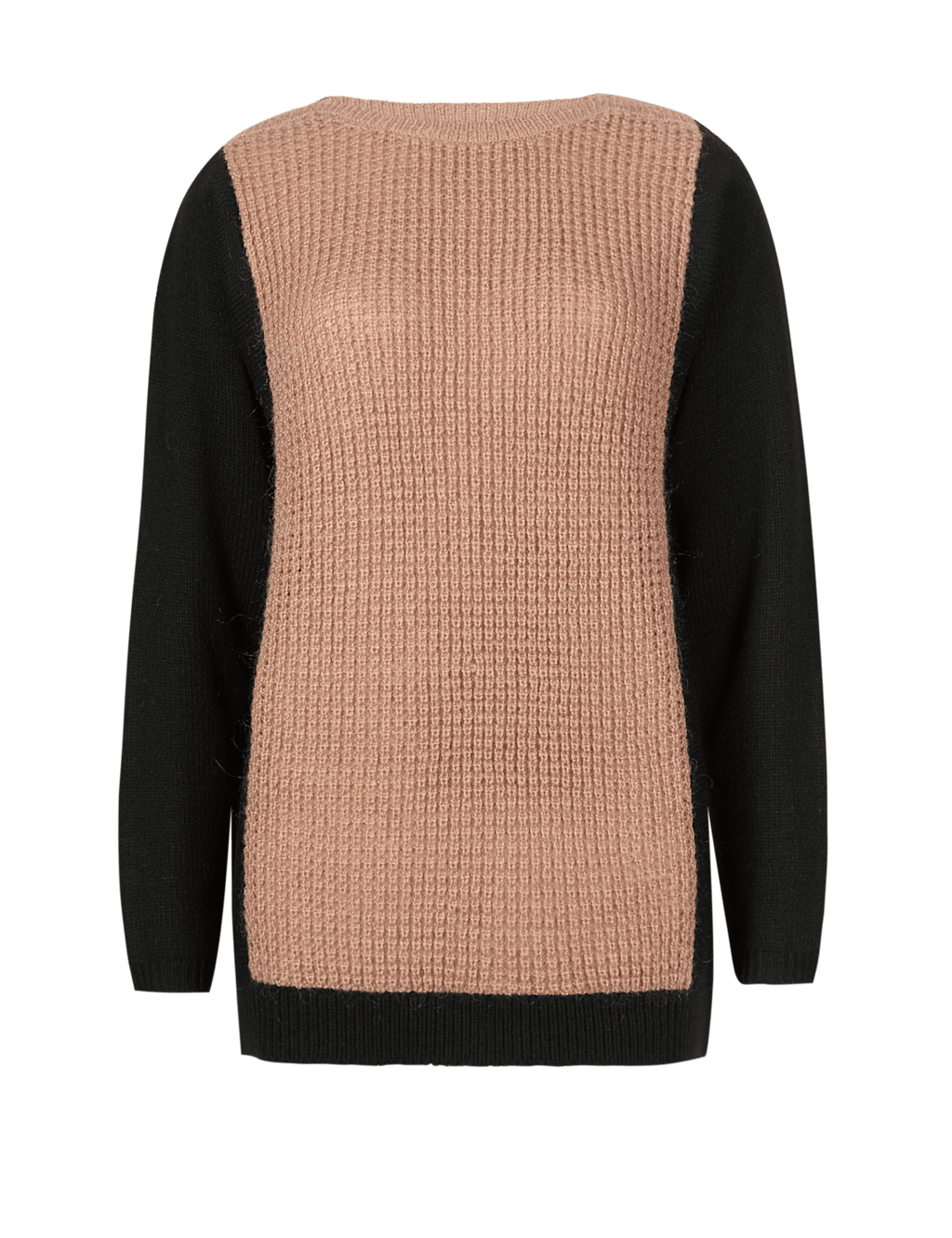 Colour Block Knitted Tunic with Wool 2 of 5