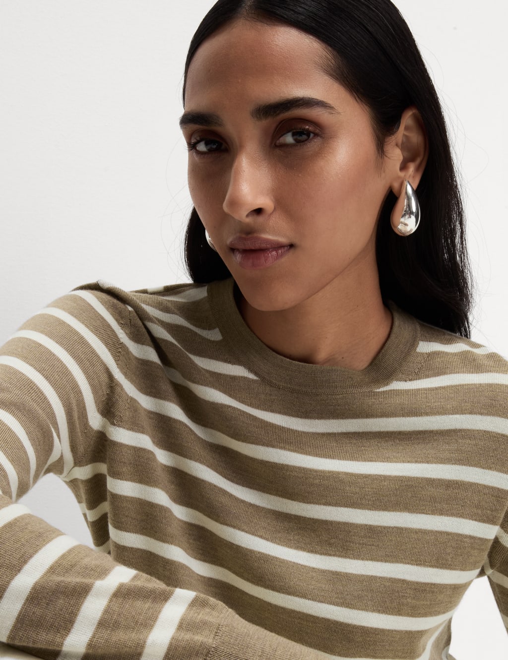 Pure Merino Wool Striped Jumper 3 of 6