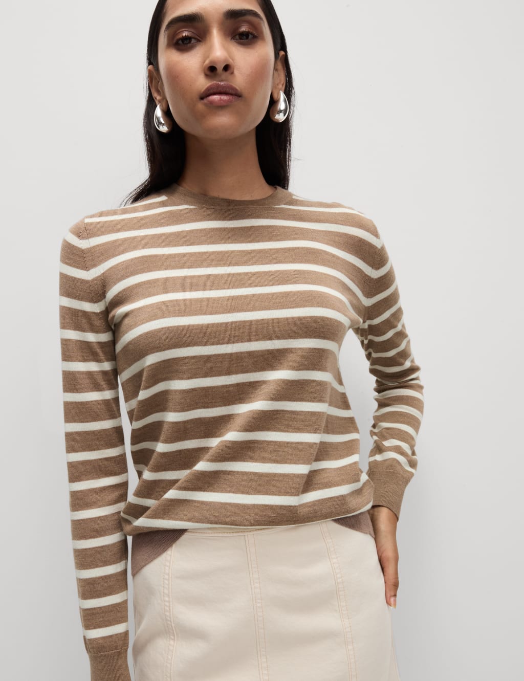 Pure Merino Wool Striped Jumper 5 of 6