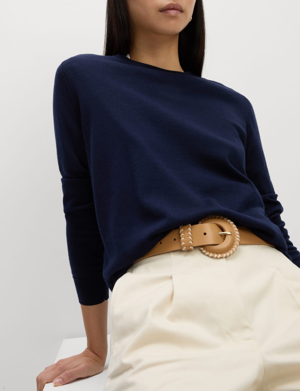 Pure Merino Wool Crew Neck Jumper 3 of 5