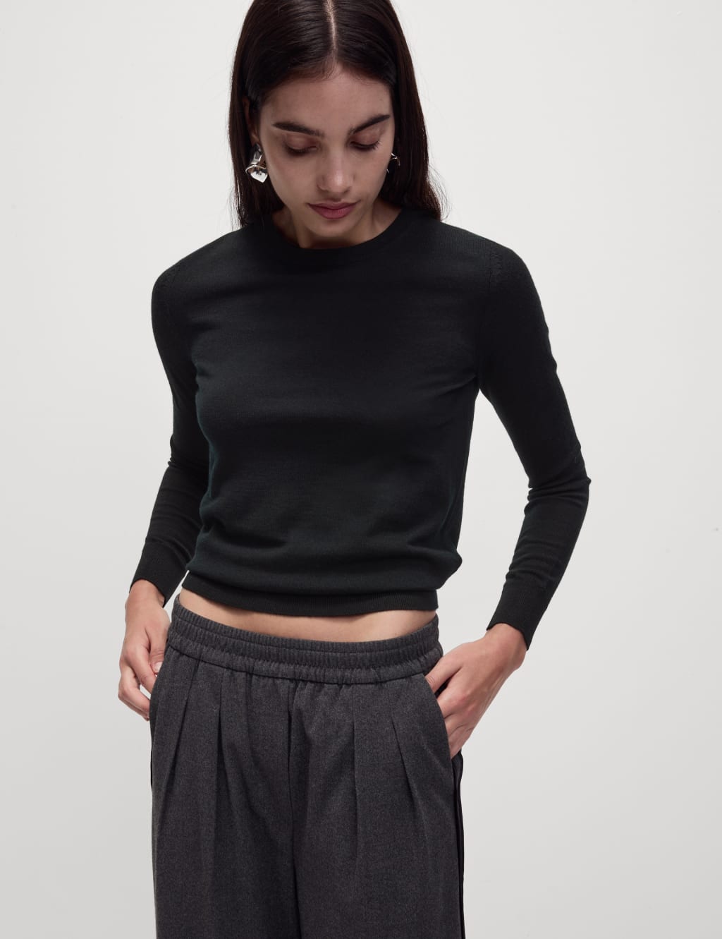 Pure Merino Wool Crew Neck Jumper M S Collection M S