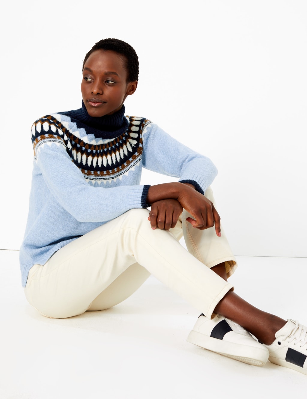 Fair Isle Print Roll Neck Relaxed Fit Jumper 1 of 6