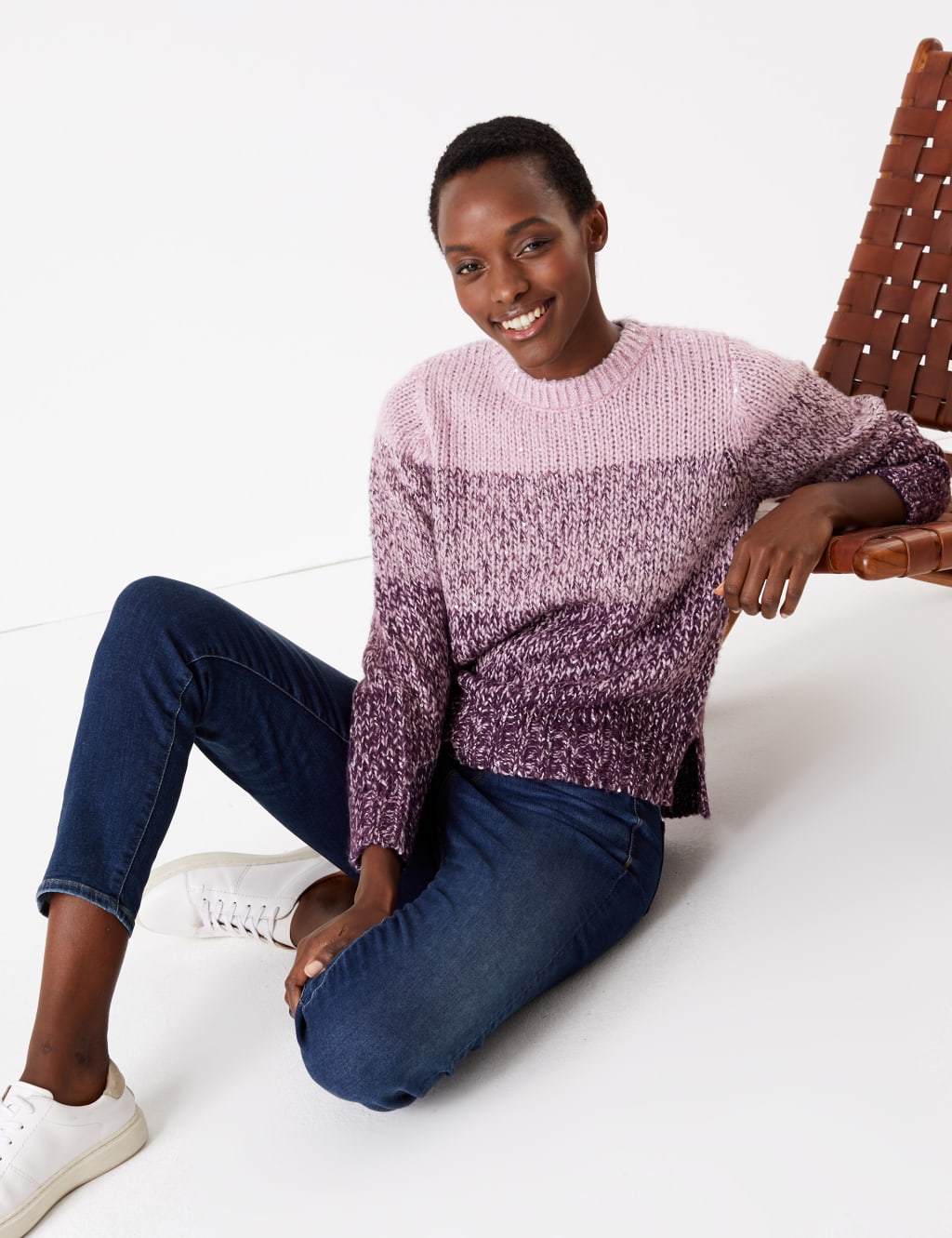 Sequin Colour Block Jumper 1 of 4