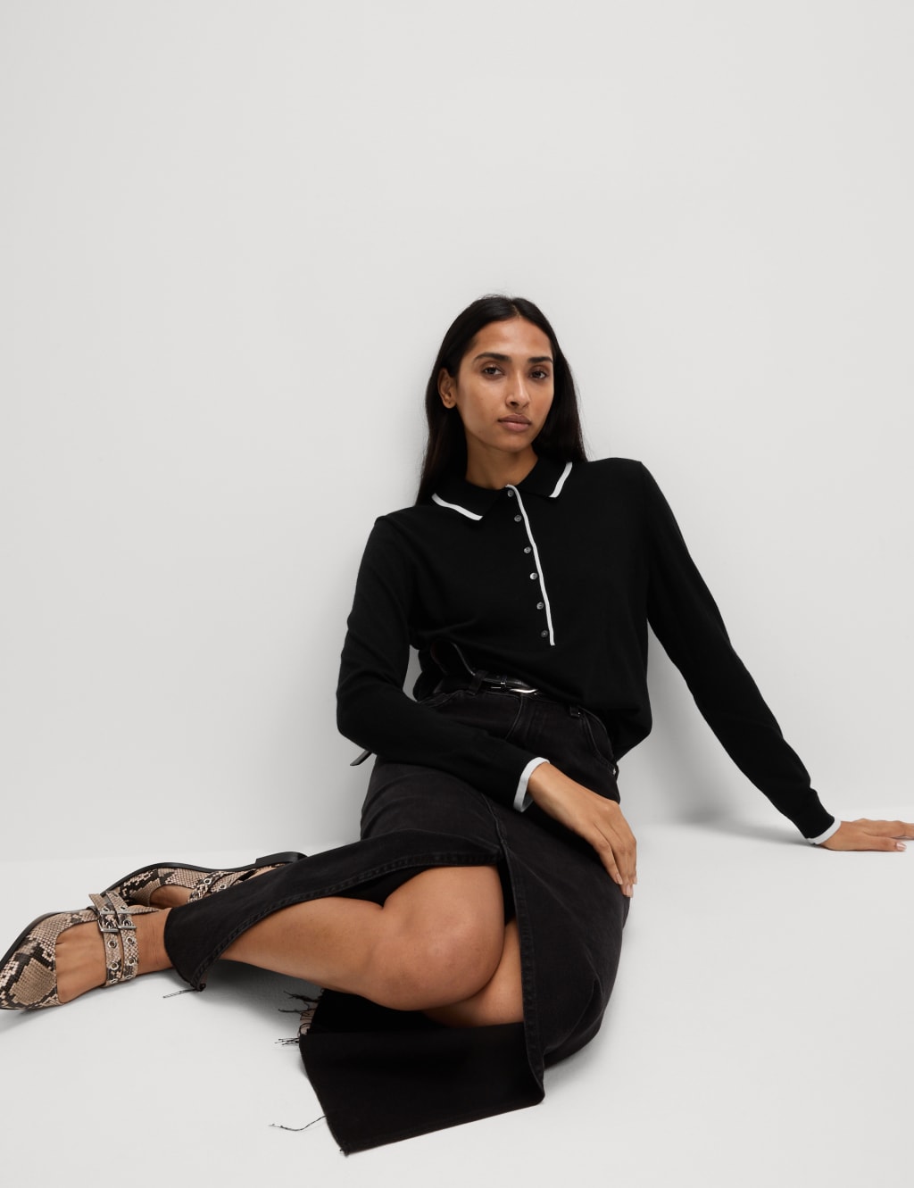 Pure Merino Wool Collared Neck Jumper 5 of 6
