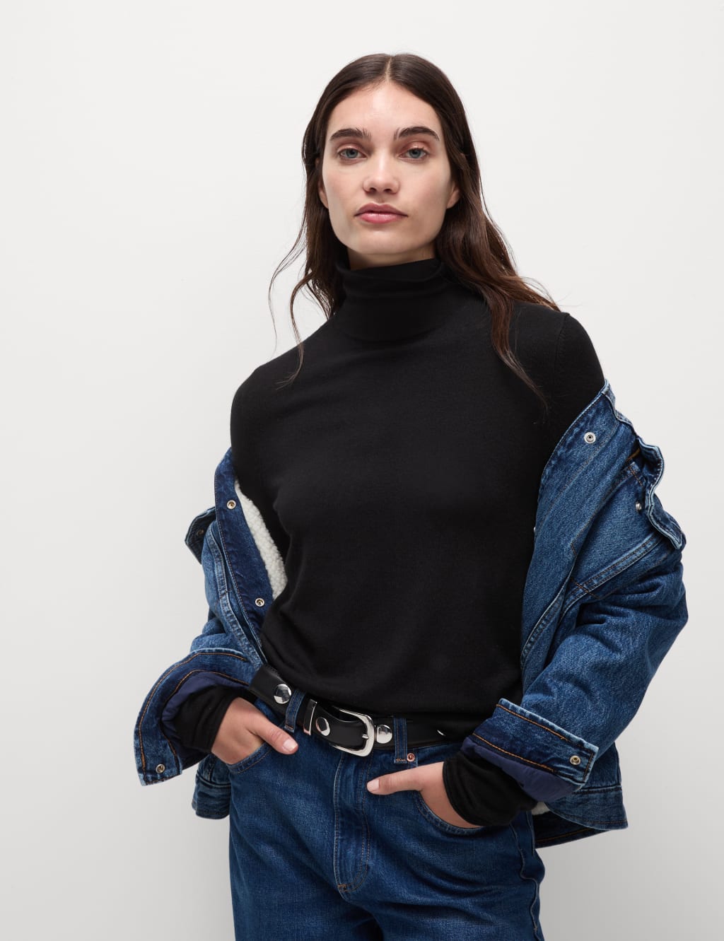 Marks and spencer roll neck top deals