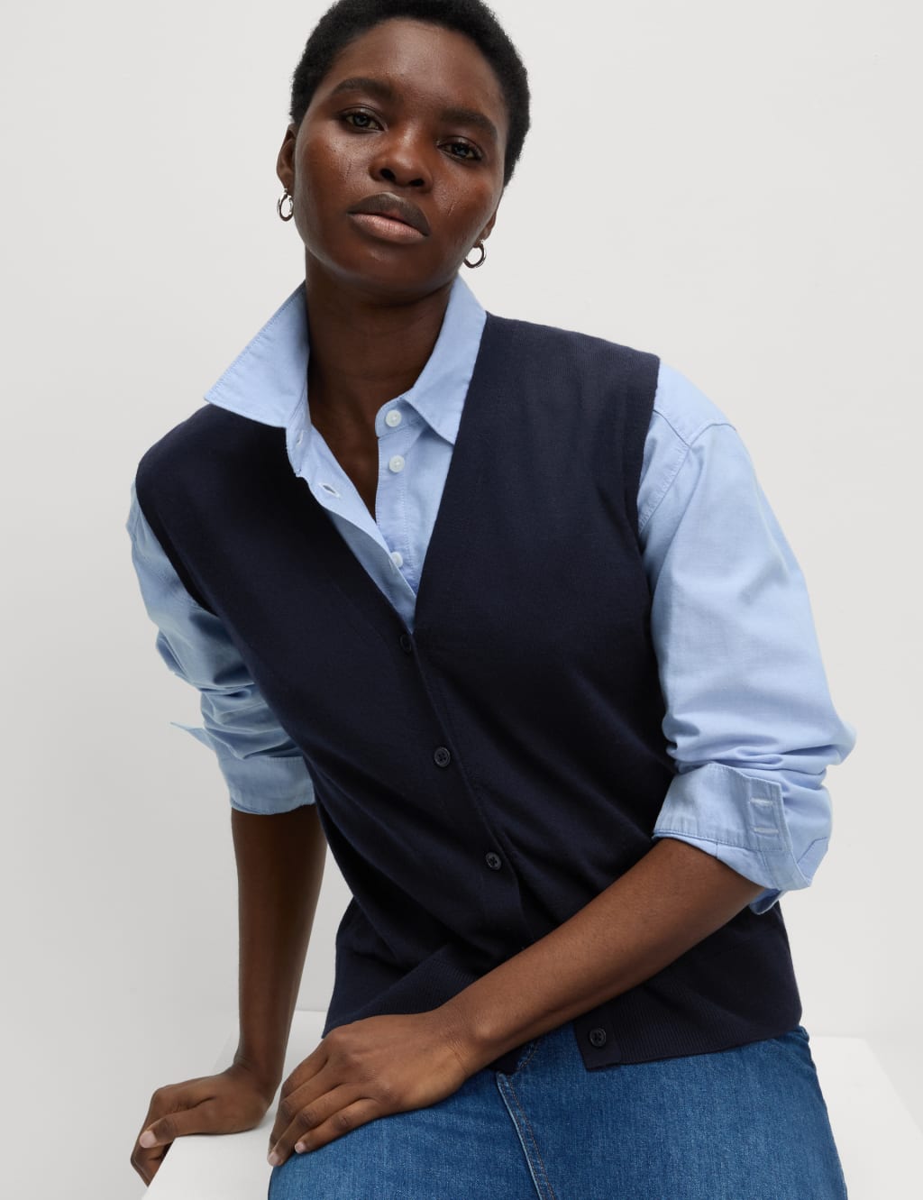 Pure Merino Wool Knitted Waistcoat 3 of 7