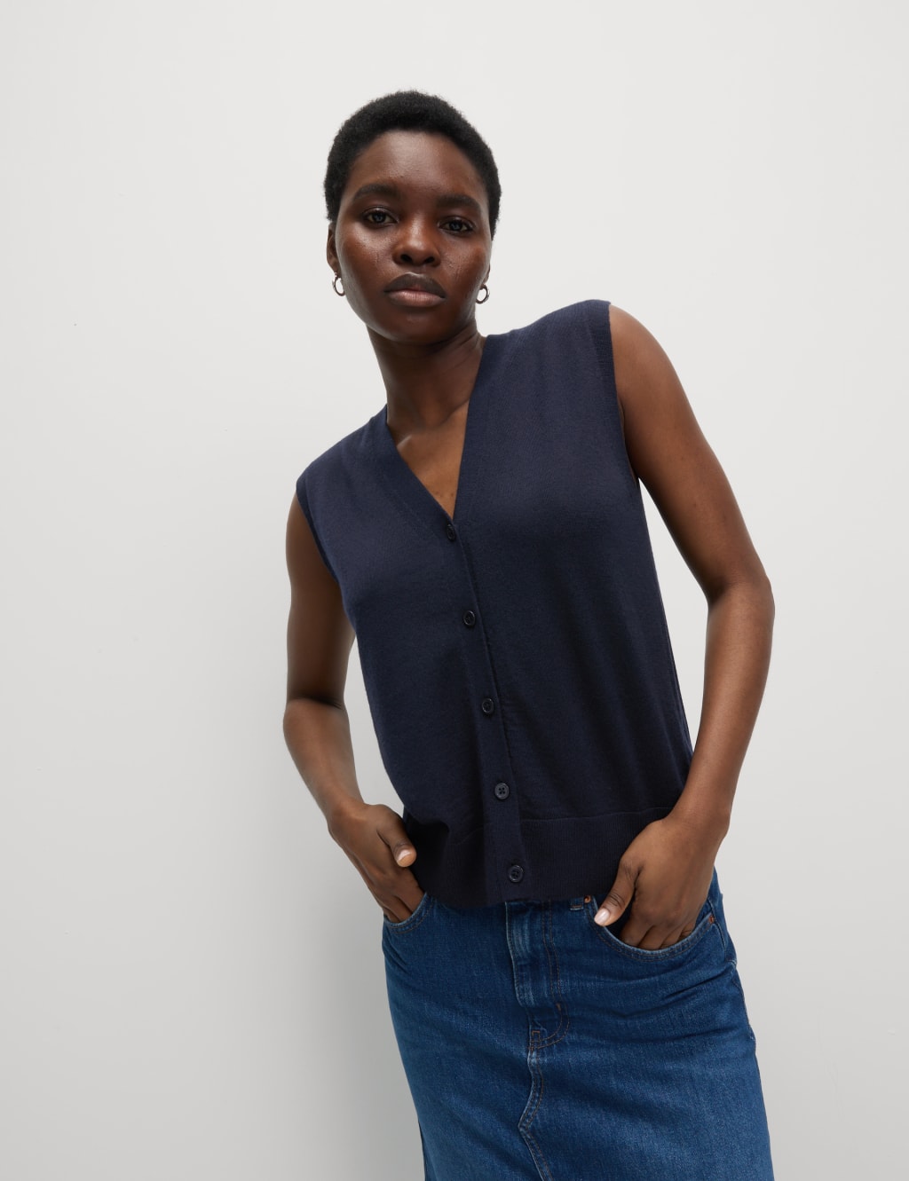 Pure Merino Wool Knitted Waistcoat 5 of 7