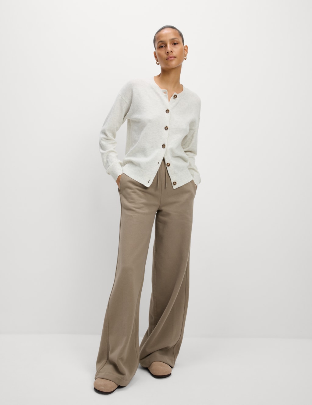 Air-Yarn Ribbed Crew Neck Cardigan 3 of 8