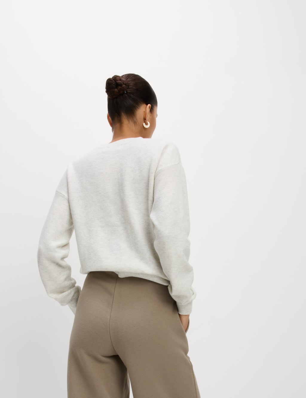 Air-Yarn Ribbed Crew Neck Cardigan 4 of 8