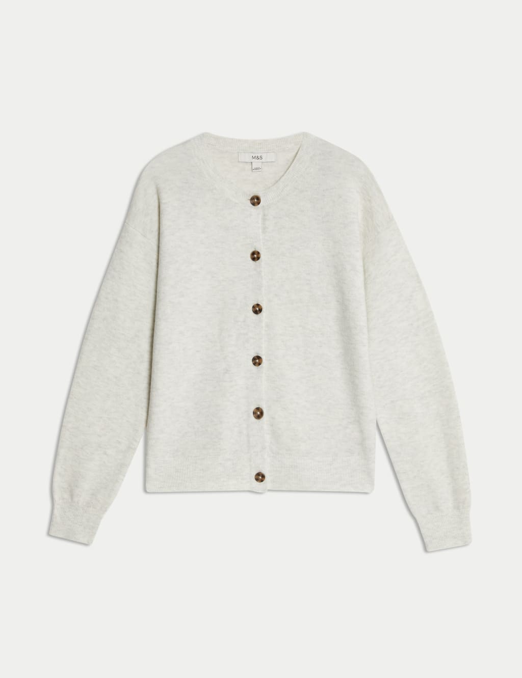 Air-Yarn Ribbed Crew Neck Cardigan 2 of 8
