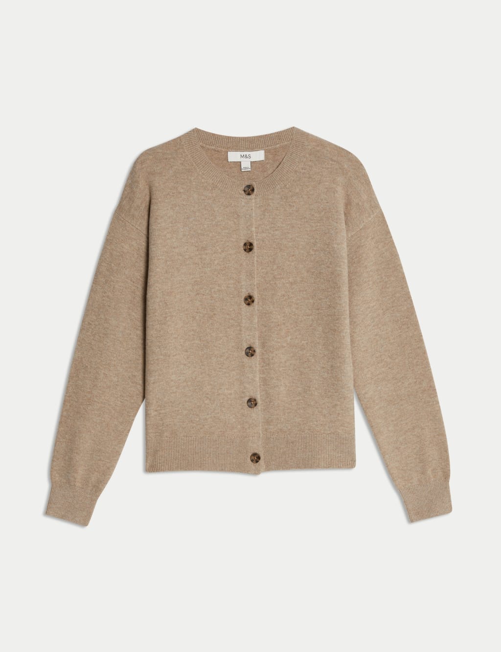 Air-Yarn Ribbed Crew Neck Cardigan 2 of 7