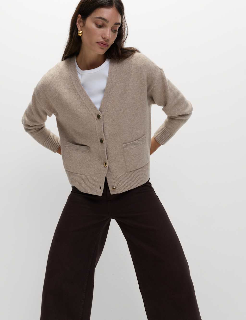 V-Neck Button Front Relaxed Cardigan 7 of 8