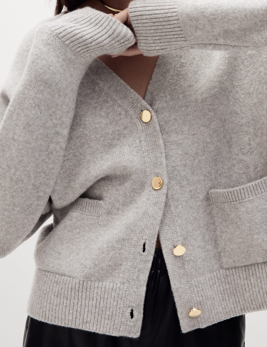 V-Neck Button Front Relaxed Cardigan 5 of 8