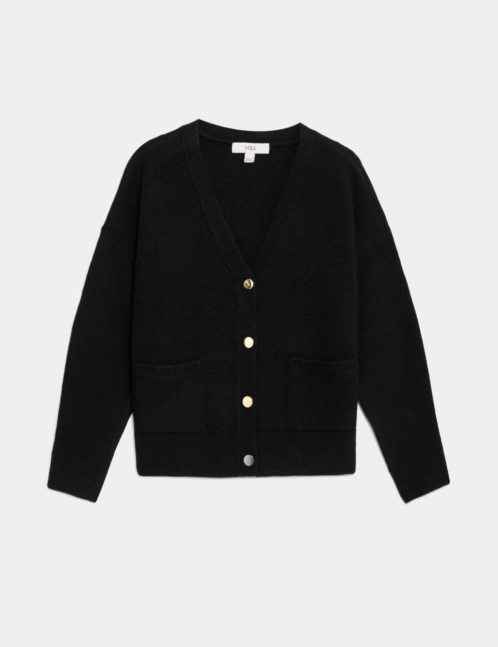 V Neck Button Front Relaxed Cardigan M S Collection M S