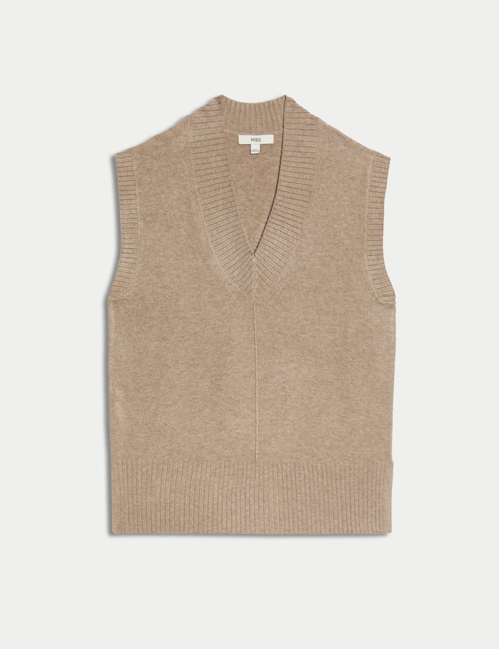 Textured V-Neck Relaxed Knitted Vest 2 of 7