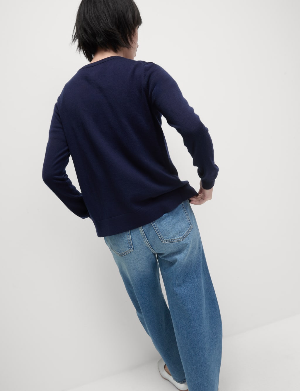 Pure Merino Wool Crew Neck Cardigan 6 of 7