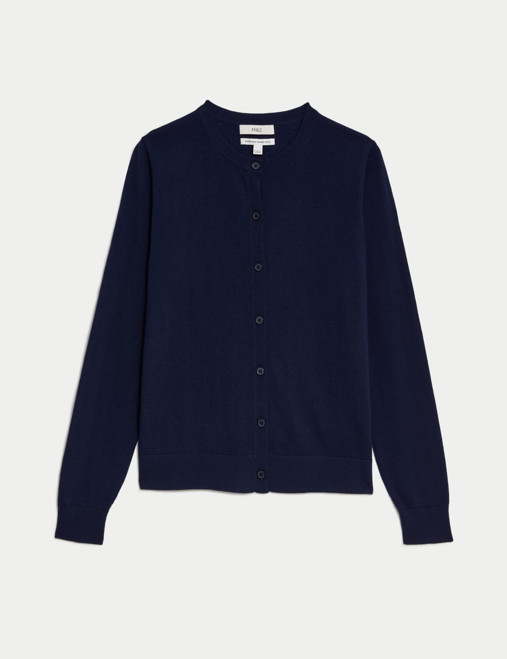 Pure Merino Wool Crew Neck Cardigan 2 of 7