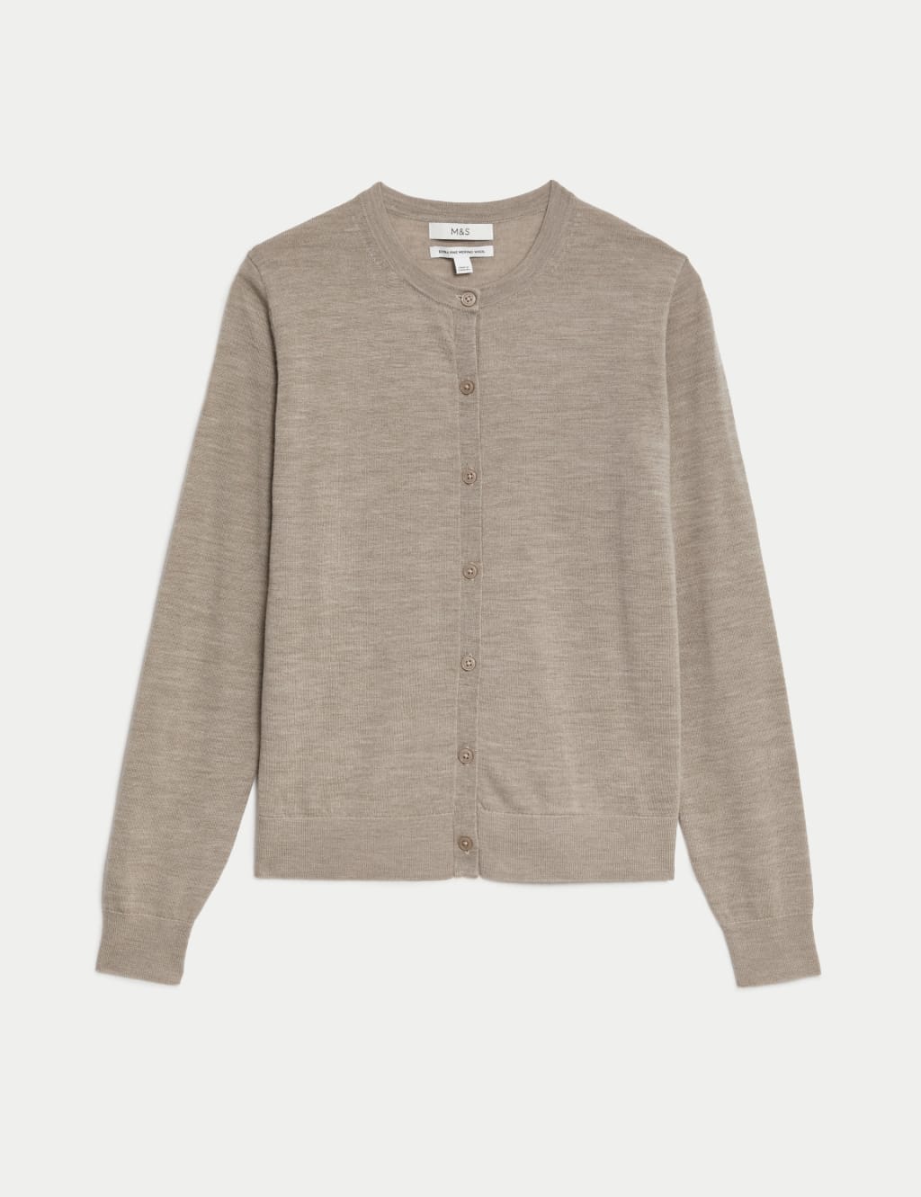 Pure Merino Wool Crew Neck Cardigan 2 of 8