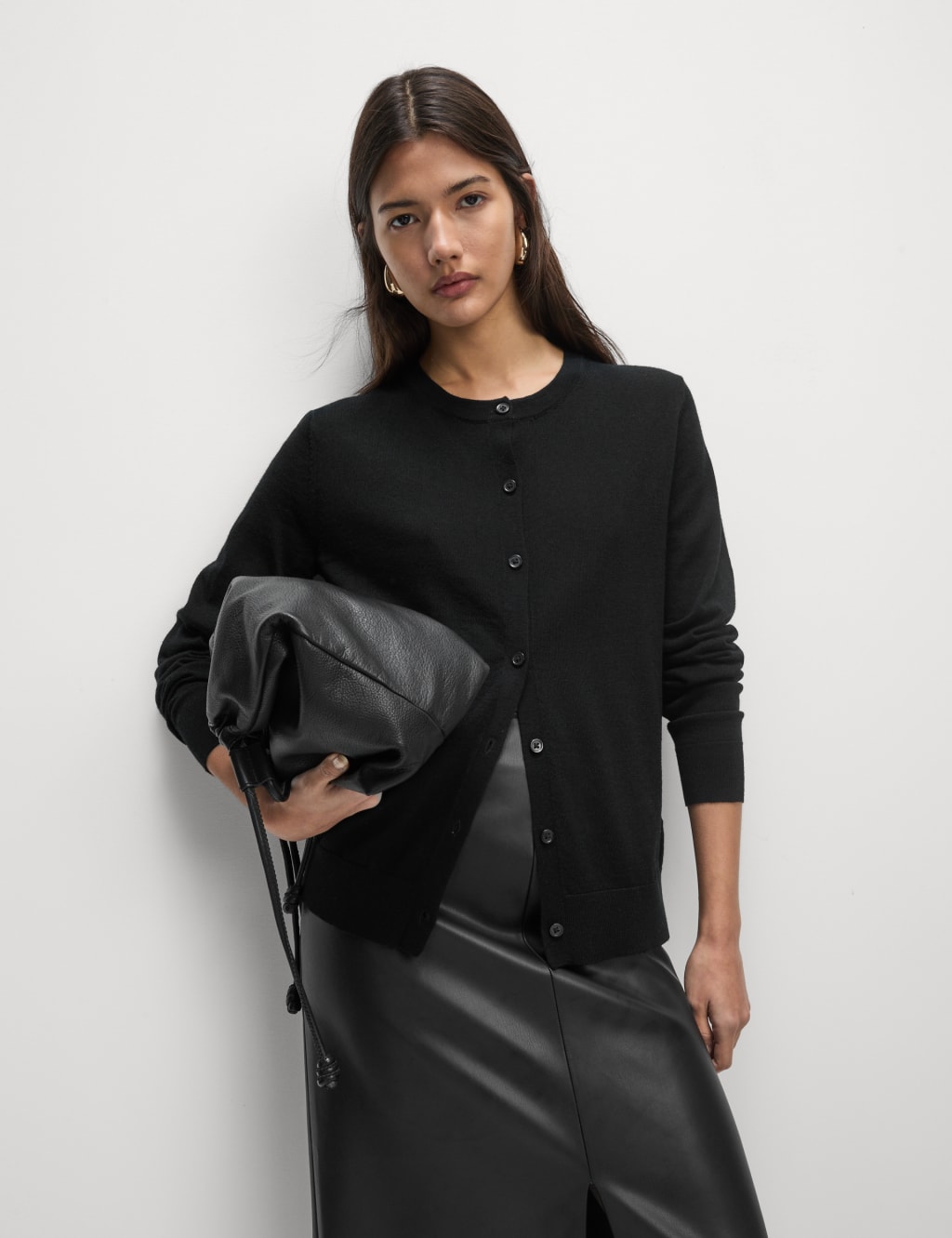 Pure Merino Wool Crew Neck Cardigan 5 of 6
