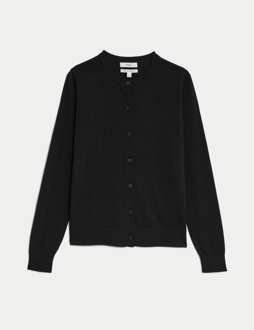 Pure Merino Wool Crew Neck Cardigan 2 of 6