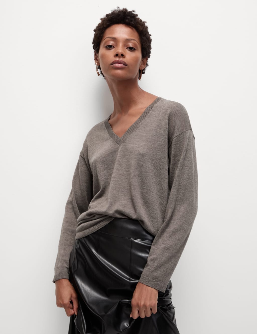 Pure Merino Wool V-Neck Jumper 3 of 5