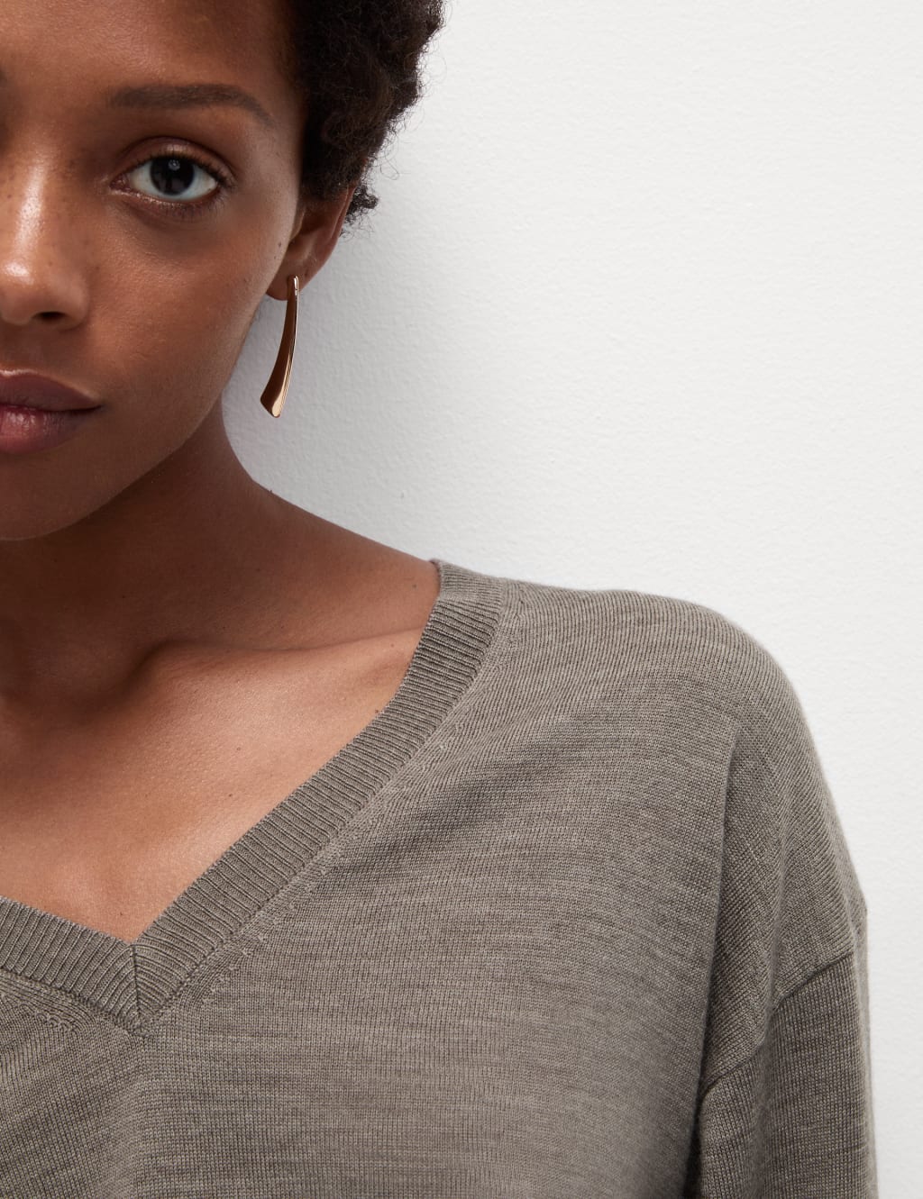 Pure Merino Wool V-Neck Jumper 4 of 5