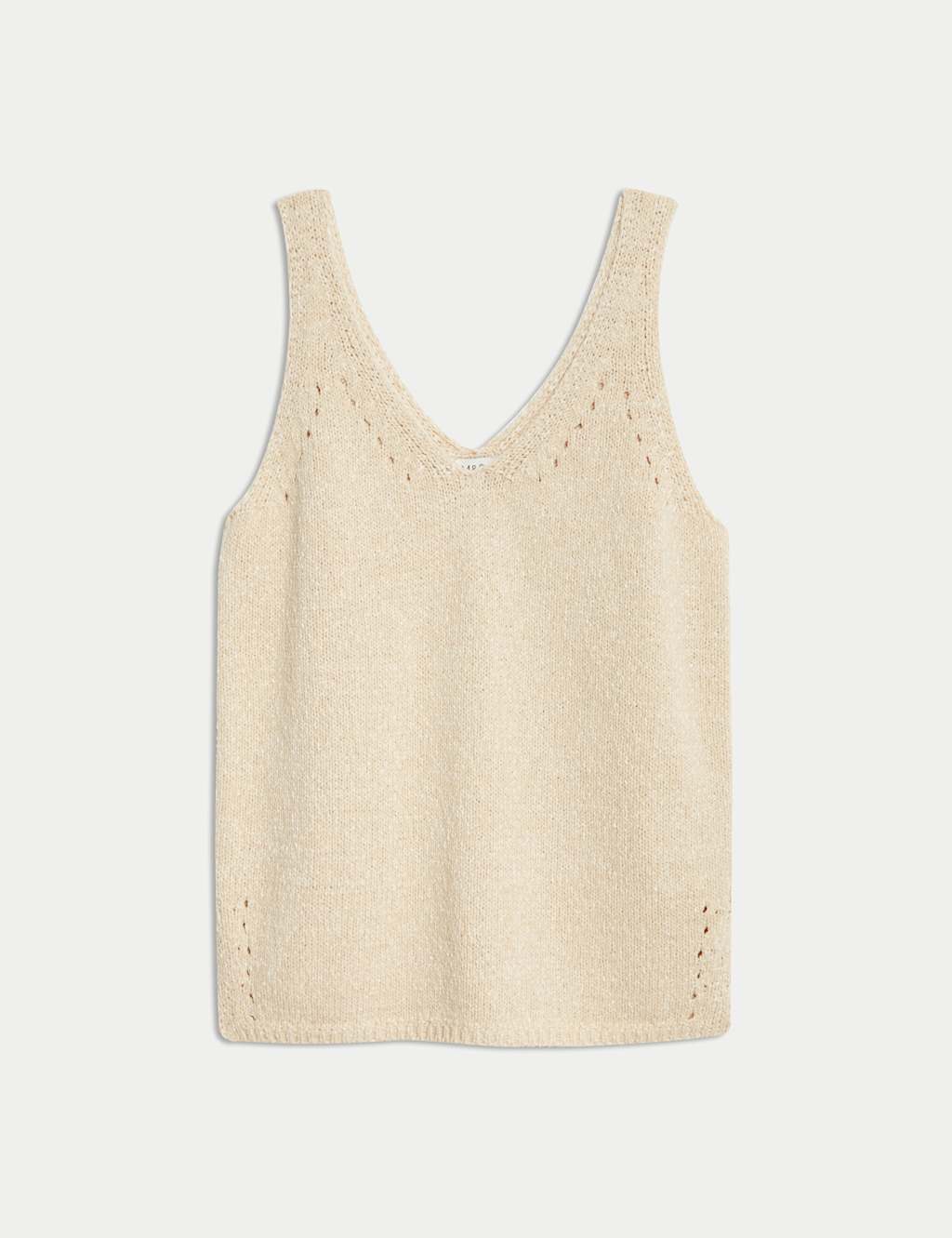 Cotton Blend Textured V-Neck Knitted Vest 2 of 7