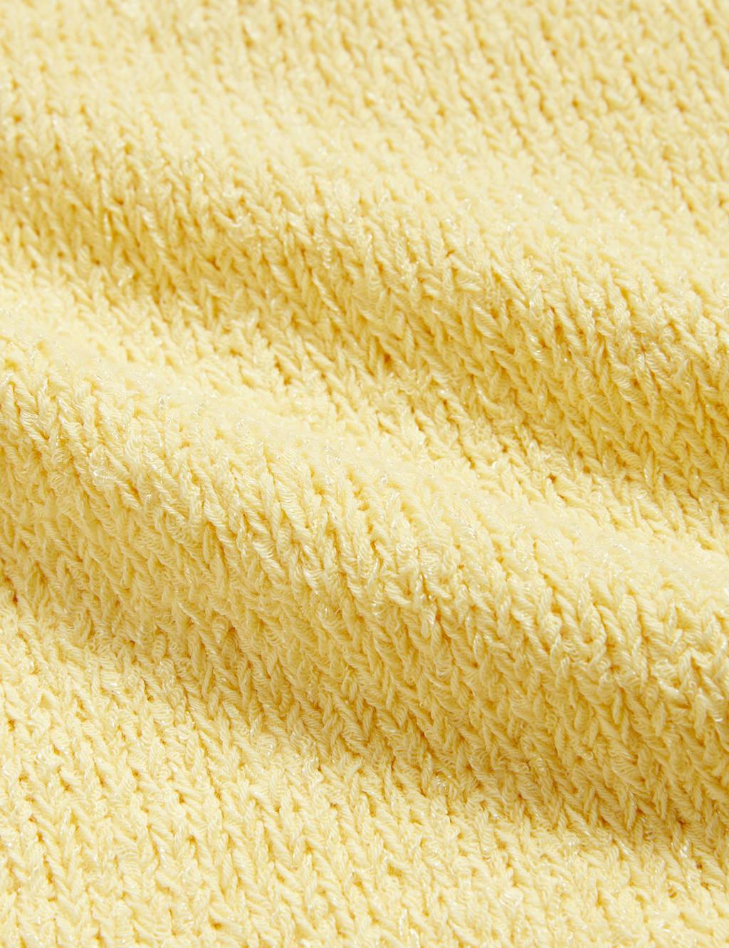Cotton Blend Textured V-Neck Knitted Vest 7 of 7