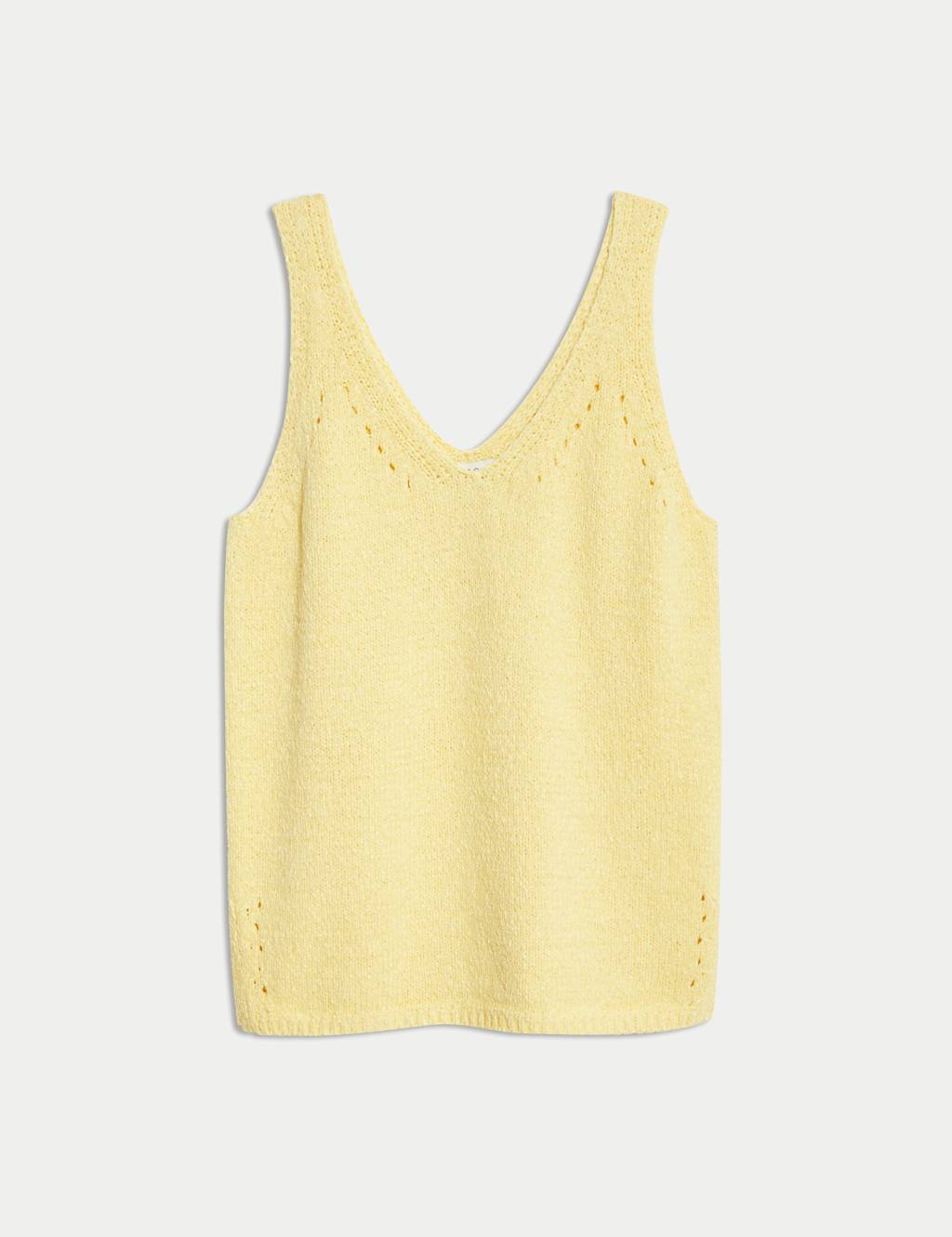 Cotton Blend Textured V-Neck Knitted Vest 2 of 7