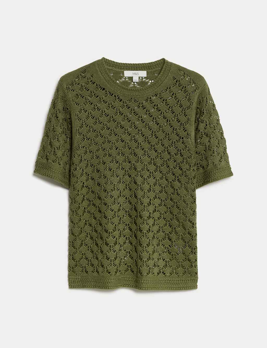 Pointelle Textured Crew Neck Knitted Top 2 of 6