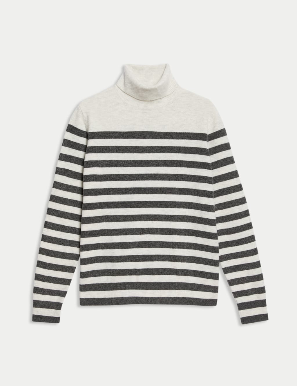 Air Yarn Striped Roll Neck Jumper M S Collection M S