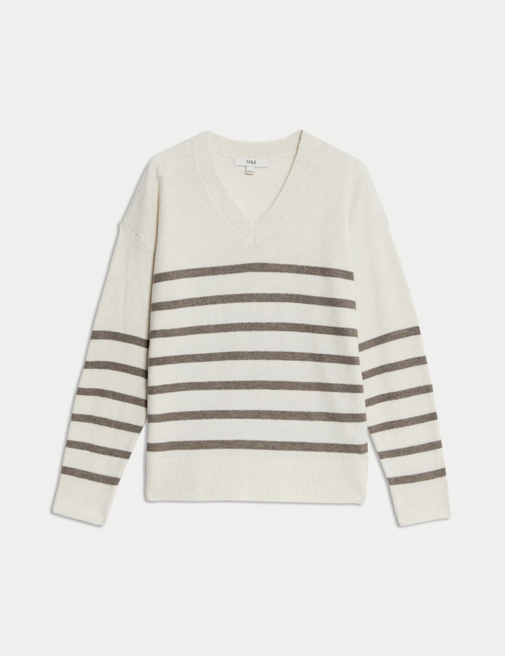 Air-Yarn Striped V-Neck Jumper 2 of 6