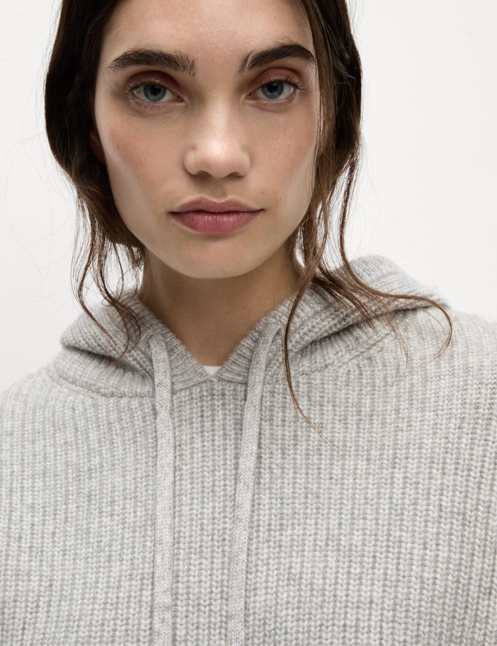 Cloud Yarn Textured Knitted Hoodie