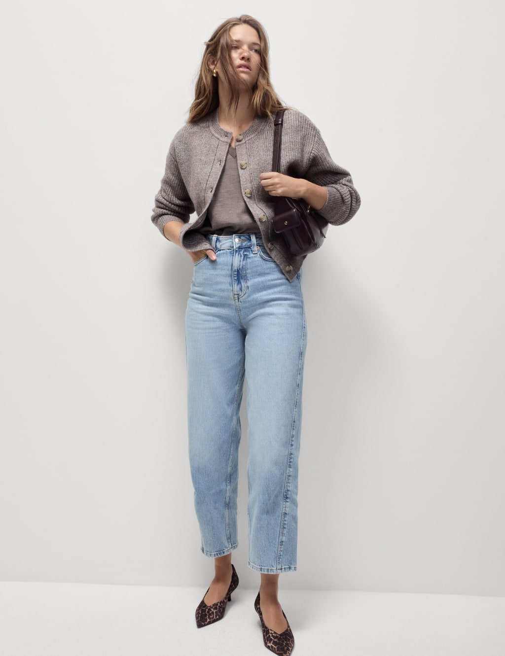 Ribbed Button Front Cardigan