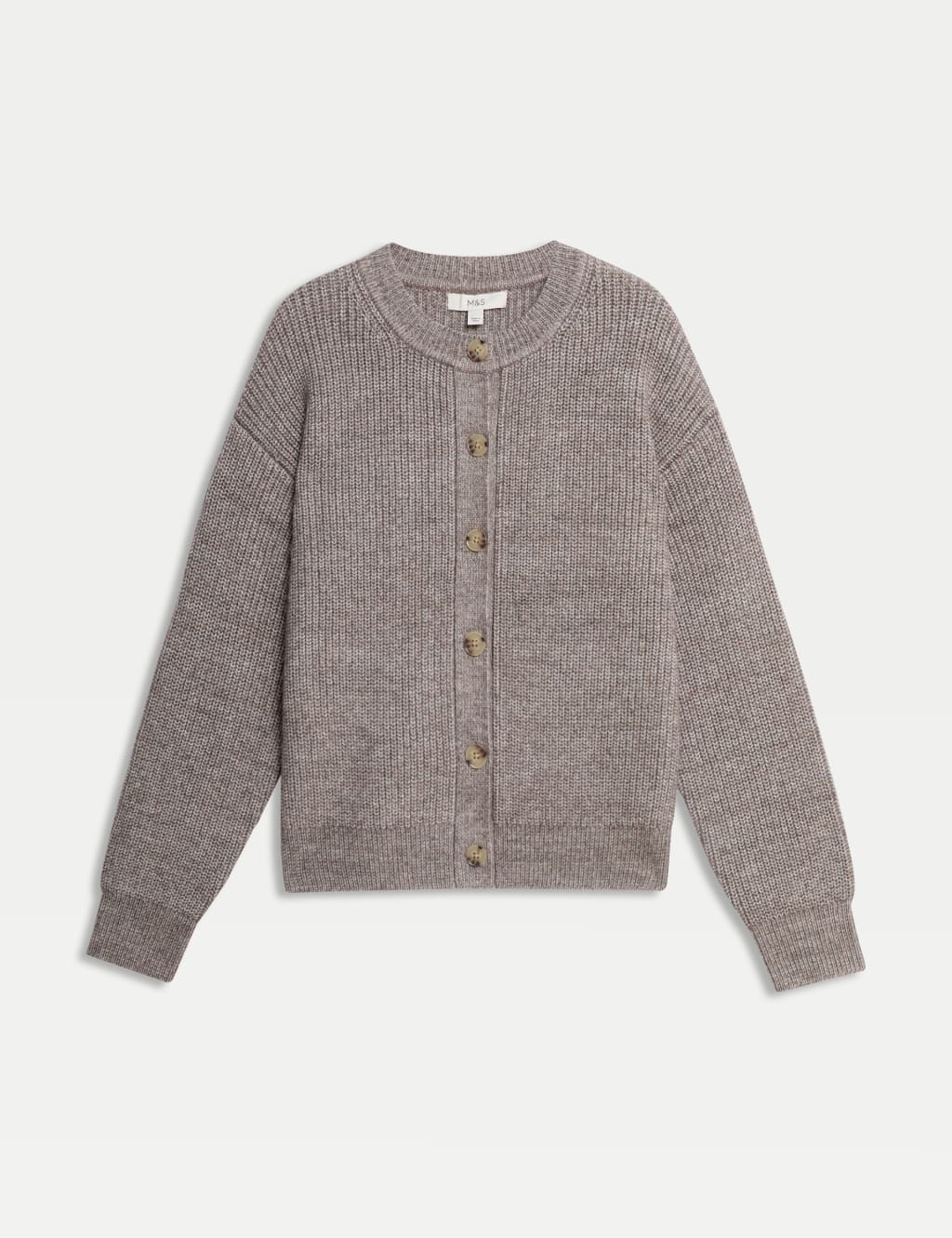 Ribbed button front cardigan hotsell