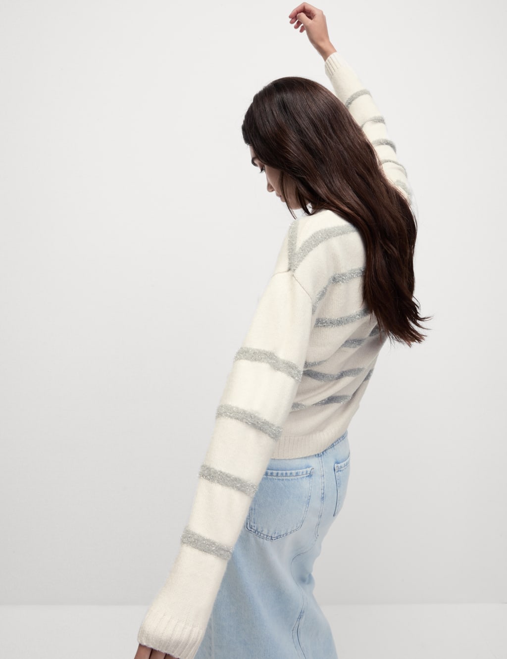 Cloud yarn Sequin Striped Jumper M S Collection M S
