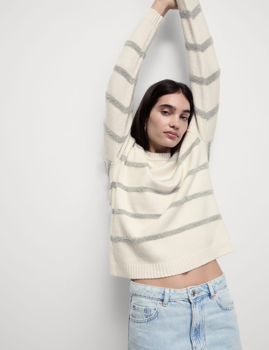Cloud yarn Sequin Striped Jumper M S Collection M S