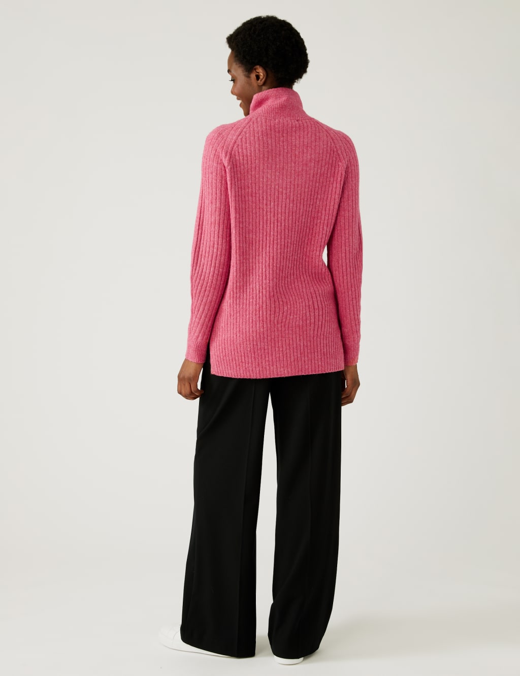 Ribbed Funnel Neck Relaxed Longline Jumper 6 of 7