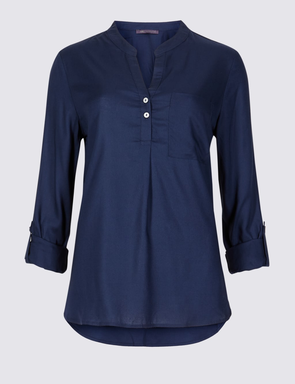 Notch Neck 3/4 Sleeve Blouse 2 of 4